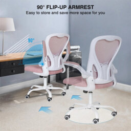 Pink Mesh Ergonomic Office Chair Swivel Rocking - thumbnail 6