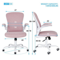 Pink Mesh Ergonomic Office Chair Swivel Rocking - thumbnail 2
