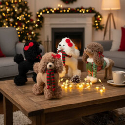 Urbn-Living Cute Poodle Dog Puppy Christmas Décor Plush Toy Children Gift 22Cm Assorted - thumbnail 7