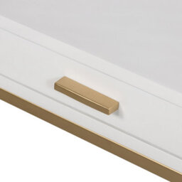 Wyld Haus Ravenna White High Gloss Bedside Table With Brushed Gold Legs And Drawer - thumbnail 7