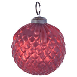 Beliani Set Of 6 Baubles Argentin Glass Red - thumbnail 6