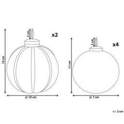 Beliani Set Of 6 Baubles Argentin Glass Red - thumbnail 3