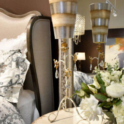 Flambeau Tivoli 1Lt Table Lamp Finish: Silver & Putty Stripes Wired: 1X60W E27 220-240V 50Hz - thumbnail 4
