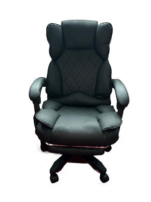 Black Executive Leather Office Chair Diamond Stiches - image 1