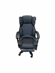 Black Executive Leather Office Chair Diamond Stiches - thumbnail 4