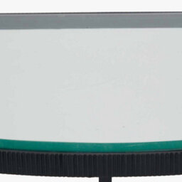 Pacific Lifestyle Marazzi Bevelled Glass And Black Metal Half Moon Console Table - thumbnail 8