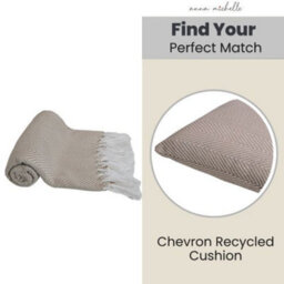 Anna Michelle Designs Chevron Grey Handwoven Throw Recycled Plastic Bottles - thumbnail 4