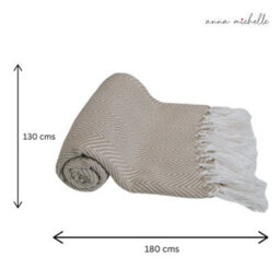 Anna Michelle Designs Chevron Grey Handwoven Throw Recycled Plastic Bottles - thumbnail 3