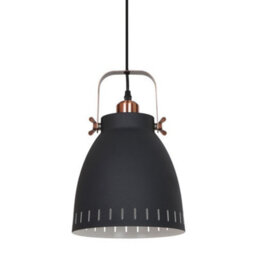 Luminosa Lighting Luminosa Industrial And Retro Hanging Pendant Graphite, Red Copper 1 Light  With Graphite Shade, E27 - thumbnail 1