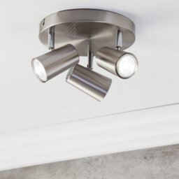 Litecraft Chobham Satin Nickel Adjustable Ceiling Spotlight Plate - thumbnail 1