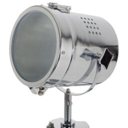 Wyld And Coco Novalux 143Cm Tripod Floor Lamp White Metal Cylindrical Spotlight - Industrial Style - thumbnail 4