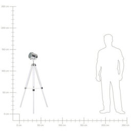 Wyld And Coco Novalux 143Cm Tripod Floor Lamp White Metal Cylindrical Spotlight - Industrial Style - thumbnail 7