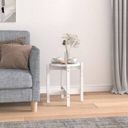 Walplus Coffee Table White 42.5X45 Cm Solid Wood Pine - thumbnail 1