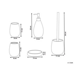 Beliani 5-Piece Bathroom Accessories Set Samiria Beige - thumbnail 3