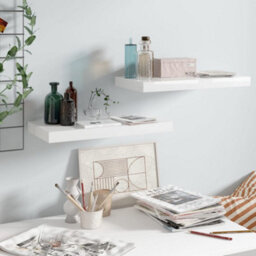 Berkfield Floating Wall Shelves 2 Pcs High Gloss White 50X23X3.8 Cm Mdf