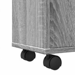 Berkfield Narrow Bathroom Cabinet With Wheels Grey Sonoma Engineered Wood - thumbnail 8