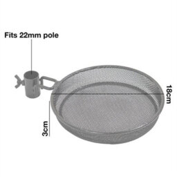 Mesh Bird Feeder Tray W/ Universal 22mm Pole Clamp Garden Seed/nut Dish 2 Pack - thumbnail 2