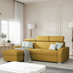Oslo M 2Rlc Corner Sleeper Sofa Mdf Chipboard Polyurethane Foam Wave Spring Universal Side 235X170X85 100Cm Mustard