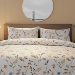 Floral Complete Bedding Set Duvet Cover Set Pillowcase Fitted Sheet Pink - thumbnail 3