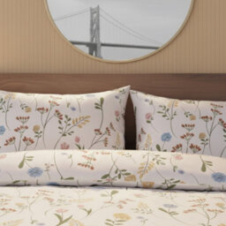 Floral Complete Bedding Set Duvet Cover Set Pillowcase Fitted Sheet Pink - thumbnail 4