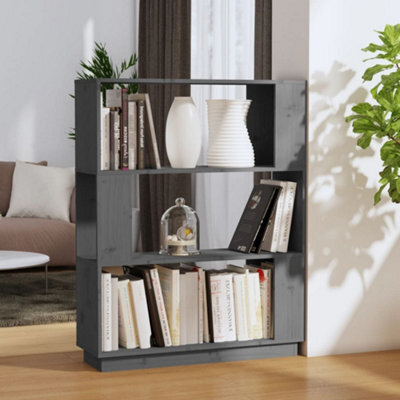 Berkfield Book Cabinet/room Divider Grey 80X25X101 Cm Solid Wood Pine - image 1