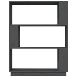 Berkfield Book Cabinet/room Divider Grey 80X25X101 Cm Solid Wood Pine - thumbnail 5