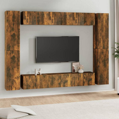 Berkfield 10 Piece Tv Cabinet Set Smoked Oak Engineered Wood - image 1