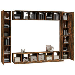 Berkfield 10 Piece Tv Cabinet Set Smoked Oak Engineered Wood - thumbnail 4
