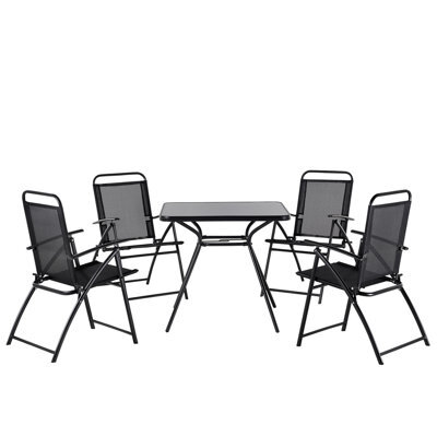Beliani Garden Dining Set 4 Seater Livo Metal Black - image 1