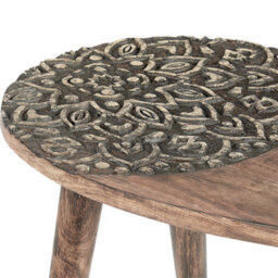 Beliani Set Of 2 Side Tables Khetua Mango Wood Brown - thumbnail 6