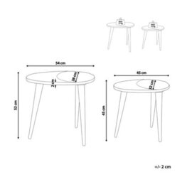 Beliani Set Of 2 Side Tables Khetua Mango Wood Brown - thumbnail 3