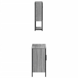 Berkfield 2 Piece Bathroom Furniture Set Grey Sonoma Engineered Wood - thumbnail 7