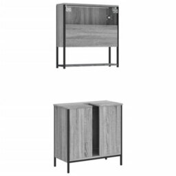 Berkfield 2 Piece Bathroom Furniture Set Grey Sonoma Engineered Wood - thumbnail 8