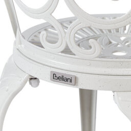 Beliani Set Of 2 Garden Chairs Triora Metal Off-White - thumbnail 7