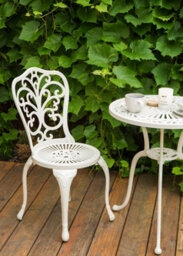 Beliani Set Of 2 Garden Chairs Triora Metal Off-White - thumbnail 2