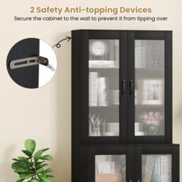 Costway Kitchen Pantry Cabinet 178 Cm Tall Freestanding Sideboard Cupboard-Black - thumbnail 8