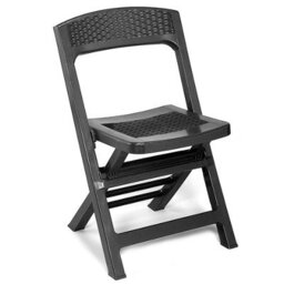 Urbn-Garden Urbngarden 88Cm Height Collapsible Outdoor Folding Garden Chair Outdoor Camping Patio Black Lounge Seat Set Of 2 - thumbnail 2