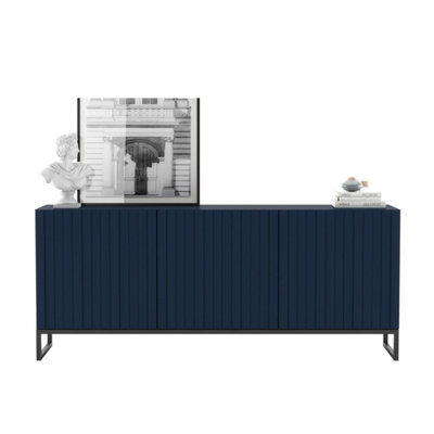 Heze Furniture Elpis Glamour Sideboard Tv Stand 168Cm Push-To-Open Cabinet - Navy Matt / Black Frame - image 1