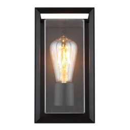 Luminosa Lighting Luminosa Logana Outdoor Wall Lantern Matt Black Ip44 1X E27 - thumbnail 3