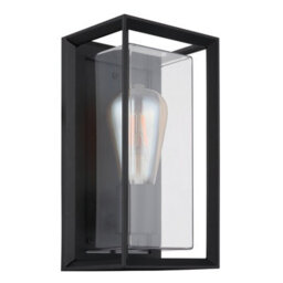 Luminosa Lighting Luminosa Logana Outdoor Wall Lantern Matt Black Ip44 1X E27 - thumbnail 2
