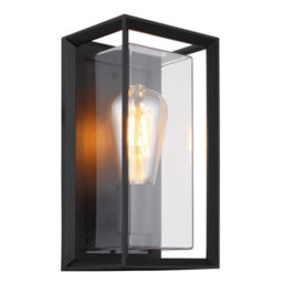 Luminosa Lighting Luminosa Logana Outdoor Wall Lantern Matt Black Ip44 1X E27 - thumbnail 1