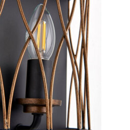 Ceiling Lamp & 2X Matching Wall Light Bronze Matt Black Metal Vintage Bulb Cage - thumbnail 3