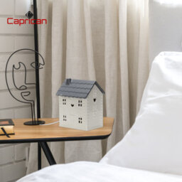 Ceramic House Table Lamp Cream Base With Grey Roof Soft Warm Light Practical And Energy Saving - thumbnail 5