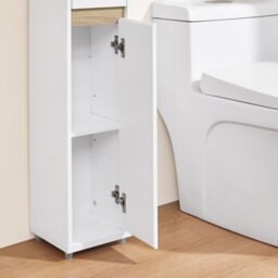 Sobuy Bzr151-W, Bathroom Cabinet For Narrow Spaces Slim Bathroom Storage Unit With Adjustable Shelves And Drawers - thumbnail 7