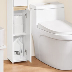 Sobuy Bzr151-W, Bathroom Cabinet For Narrow Spaces Slim Bathroom Storage Unit With Adjustable Shelves And Drawers - thumbnail 6