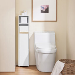 Sobuy Bzr151-W, Bathroom Cabinet For Narrow Spaces Slim Bathroom Storage Unit With Adjustable Shelves And Drawers - thumbnail 2
