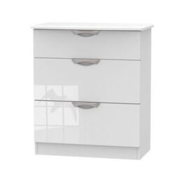 Chelsea Ready Assembled Gloss White No Effect 3 Drawer Deep Chest (H)885mm (W)765mm (D)415mm - thumbnail 2