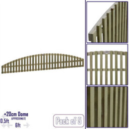 Premier Garden Supplies Florence Vertical Slatted (Pack Of 5) Width: 6Ft X Height: 0.5Ft Arched Fence Panel/topper/trellis - thumbnail 1