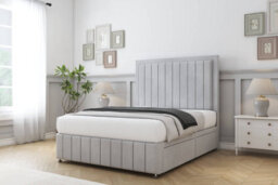 "Sloomy Pemberton Silver Naples Divan Bed Set 4 Drawers - 26"" Strutted  & 12"" Footboard 4'6 Double" - thumbnail 2
