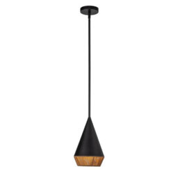 Luminosa Lighting Elstead Alora Mood Daphne Slim Pendant Ceiling Light Contemporary Matt Black, Natural 1X E27 - thumbnail 5